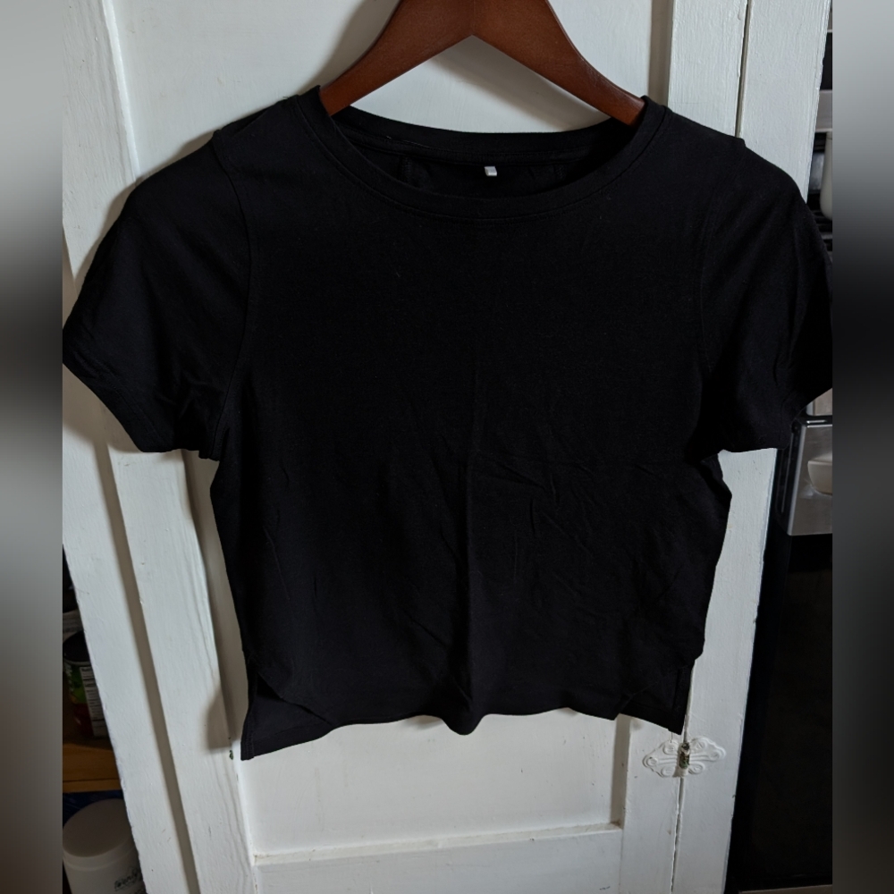 Alphalete Evo Crop T Shirt Black Size S